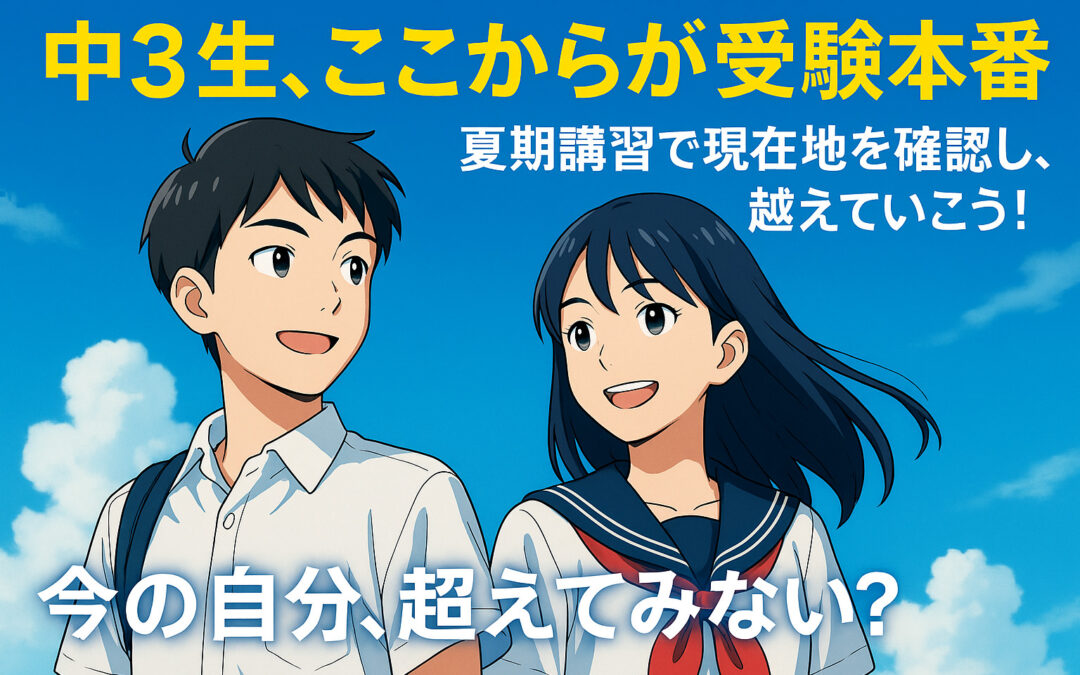 中学3年生、ここからが受験本番！夏期講習で現在地を確認し、こえていこう！