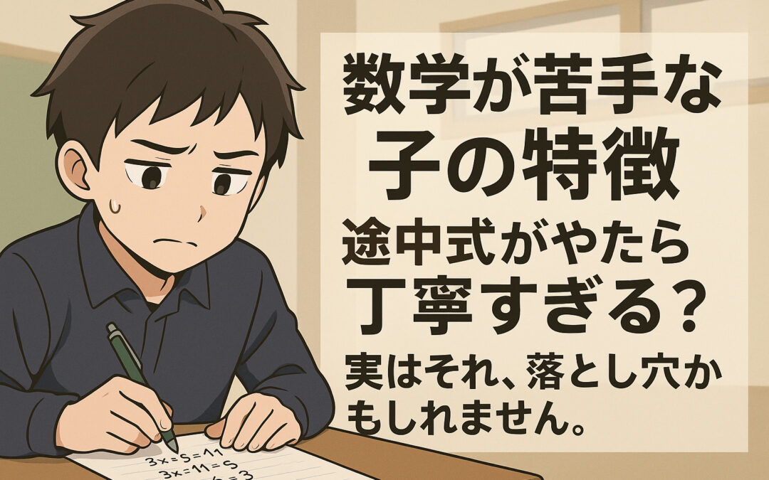 【数学が苦手な子の特徴】途中式がやたら丁寧すぎる？実はそれ、落とし穴かもしれません。