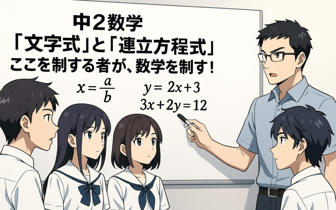 【中2数学】「文字式」と「連立方程式」ここを制する者が、数学を制す!