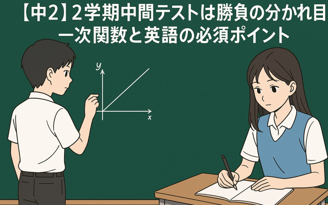 【中2】2学期中間テストは勝負の分かれ目！一次関数と英語の必須ポイント